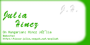 julia hincz business card